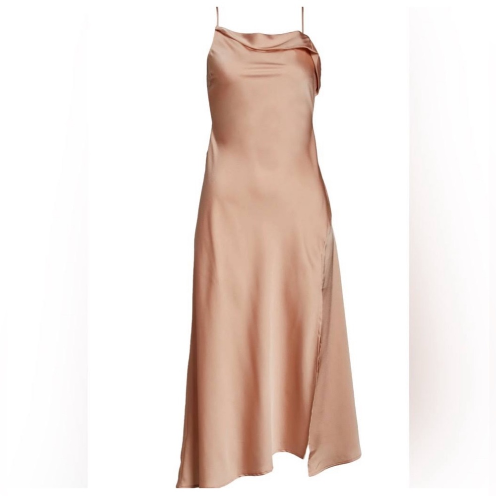 Astr The Label Cowl Slip Midi Dress in Blush - Picture 4 of 11